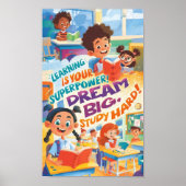 Affiche d'apprentissage colorée pour enfants (Devant)