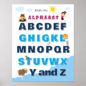 Affiche d'apprentissage de l'alphabet coloré  (Devant)