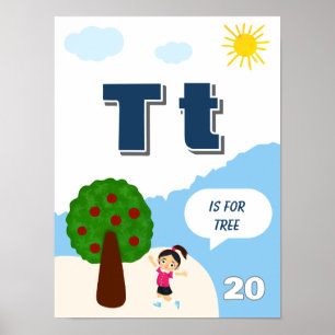 Affiche d'apprentissage de l'alphabet coloré Lettr