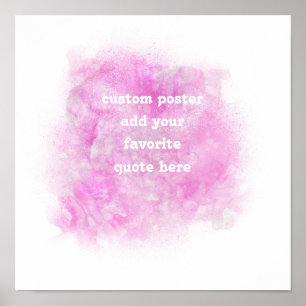 affiche d'aquarelle rose et blanc ajoutez votre ci