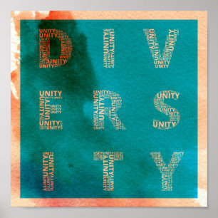 Affiche d'aquarelle Unity in Diversity