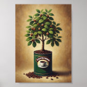 Affiche d'arbre de grains de café | Art mural pour (Devant)