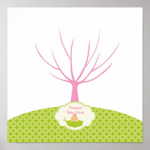 Affiche d'arbre de livre d'or de Baby Shower Pea i