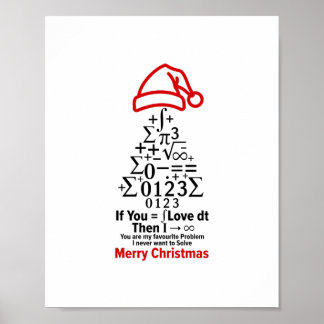 Affiche d'arbre de Noël de maths - Cadeau d'amour