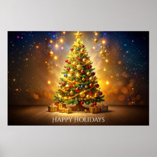 Affiche d'arbre de Noël décoré
