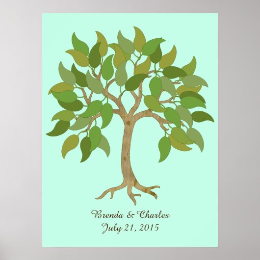 Affiche d'arbre de signature de mariage (Devant)