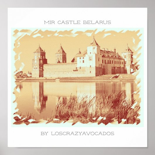 Affiche d'architecture de château de Mir Biéloruss (Devant)