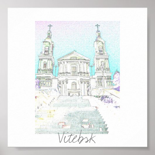 Affiche d'architecture d'église de Vitebsk Bélarus (Devant)