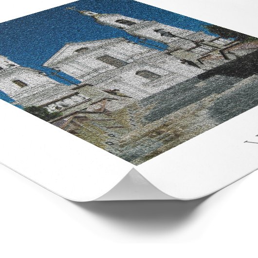 Affiche d'architecture d'église de Vitebsk Bélarus (Coin)