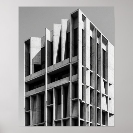 Affiche d'architecture moderne noir et blanc | Con (Devant)