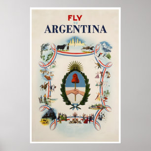 Affiche d'Argentine Art de Voyage Argentin Impress