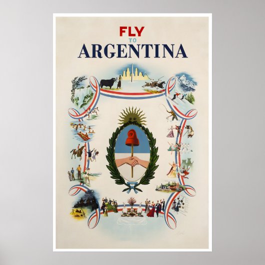 Affiche d'Argentine Art de Voyage Argentin Impress (Devant)