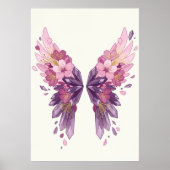 Affiche d'art à l'aquarelle aux ailes d'ange flora (Devant)