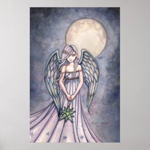 Affiche d'art à l'aquarelle d'ange par Molly Harri