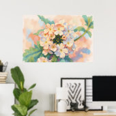 Affiche d'art à l'aquarelle de fleurs florales (Bureau à domicile)