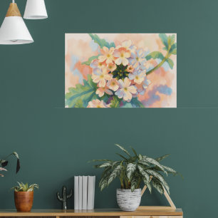 Affiche d'art à l'aquarelle de fleurs florales