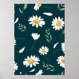 Affiche d'art à motif floral Élégante Marguerite –