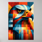 Affiche d'art abstrait Art Déco Eagle géométrique (Devant)