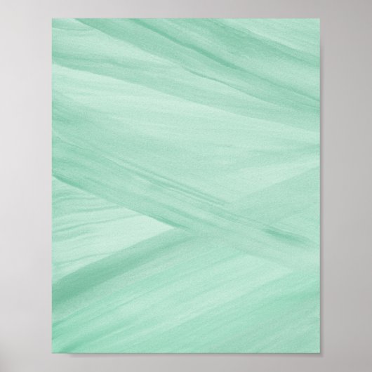 Affiche d'art abstrait aux lignes de brosse vert s (Devant)