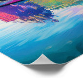 Affiche d'art abstrait coloré de la skyline de Dét (Coin)