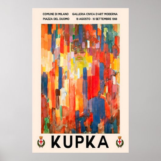 Affiche d'art abstrait de Kupka 1968 Exposition à (Devant)