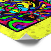 Affiche d'art abstrait de poisson 11 x 14 (Coin)