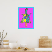 Affiche d'art abstrait de tortue à carapace (Cuisine)