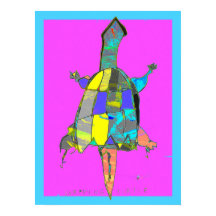 Affiche d'art abstrait de tortue à carapace