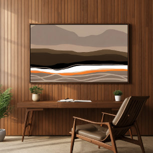 Affiche d'art abstrait des montagnes de Mourne (no