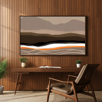 Affiche d'art abstrait des montagnes de Mourne (no