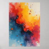 Affiche d'art abstrait fluide Fire & Ocean | Coule (Devant)