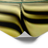 Affiche d'art abstrait Métal Or Sarcelle Verre (Coin)