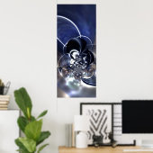 Affiche d'art abstrait Métal réfléchissant bleu (Bureau à domicile)