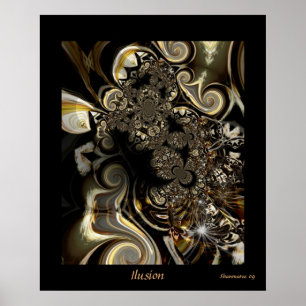 Affiche d'art abstrait numérique illusion