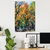 Affiche d'art abstrait représentant un chêne au fi (Bureau à domicile)