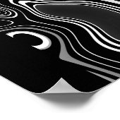 Affiche d'art abstrait ultra moderne noir blanc 2 (Coin)