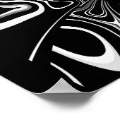 Affiche d'art abstrait ultra moderne noir blanc 3 (Coin)