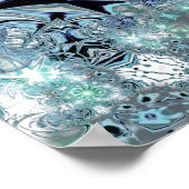 Affiche d'art abstrait verre bleu bicolore (Coin)