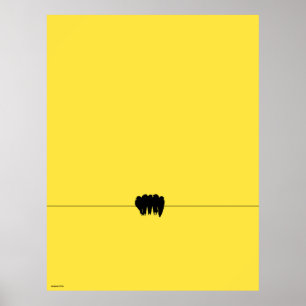 Affiche d'art adolescent oiseaux graphiques jaunes
