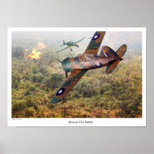 Affiche d'art aéronautique "Brewster F2A Buffalo"
