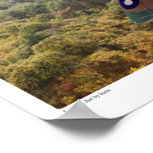 Affiche d'art aéronautique "Brewster F2A Buffalo" (Coin)