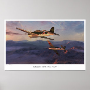 Affiche d'art aéronautique " D4Y2 Suisei"Judy""