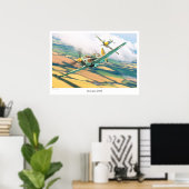 Affiche d'art aéronautique "Dewoitine D.520" (Bureau à domicile)