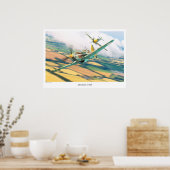 Affiche d'art aéronautique "Dewoitine D.520" (Cuisine)