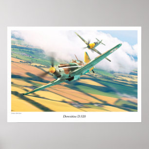 Affiche d'art aéronautique "Dewoitine D.520"