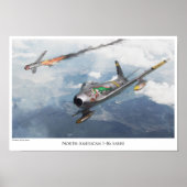 Affiche d'art aéronautique "F-86 Saber" (Devant)