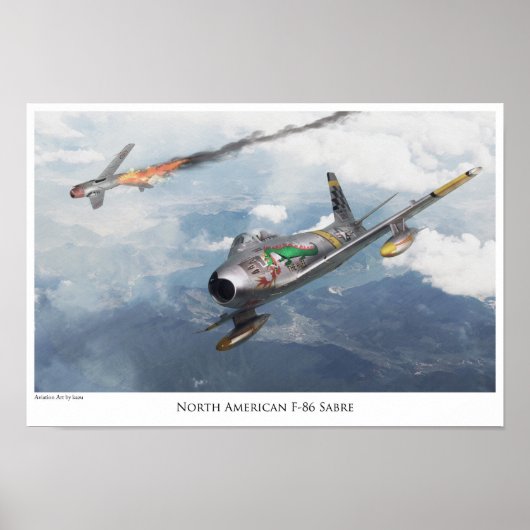 Affiche d'art aéronautique "F-86 Saber" (Devant)