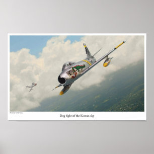 Affiche d'art aéronautique "F-86 Saber"
