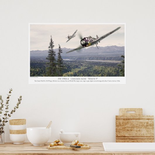 Affiche d'art aéronautique "Fw190" (Cuisine)