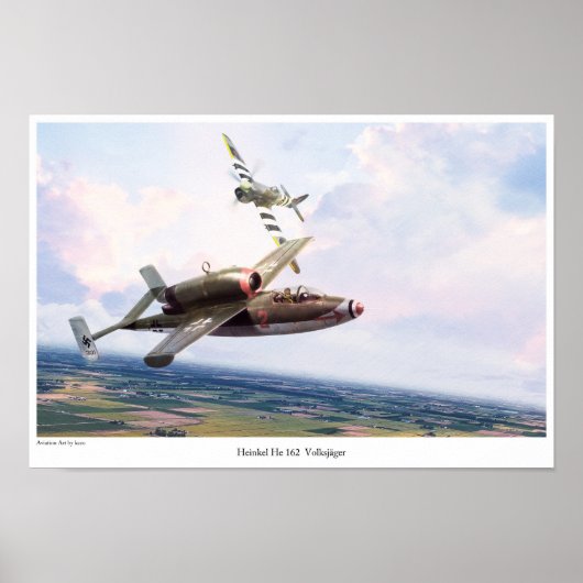 Affiche d'art aéronautique "Heinkel He 162" (Devant)